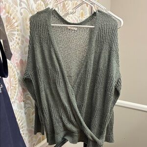 Maurices Olive Green Knit Wrap Cardigan